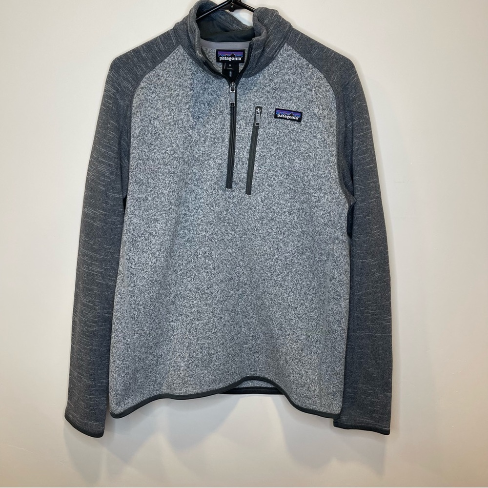 Patagonia Mens Better Sweater Gray Quarter Zip Sweater